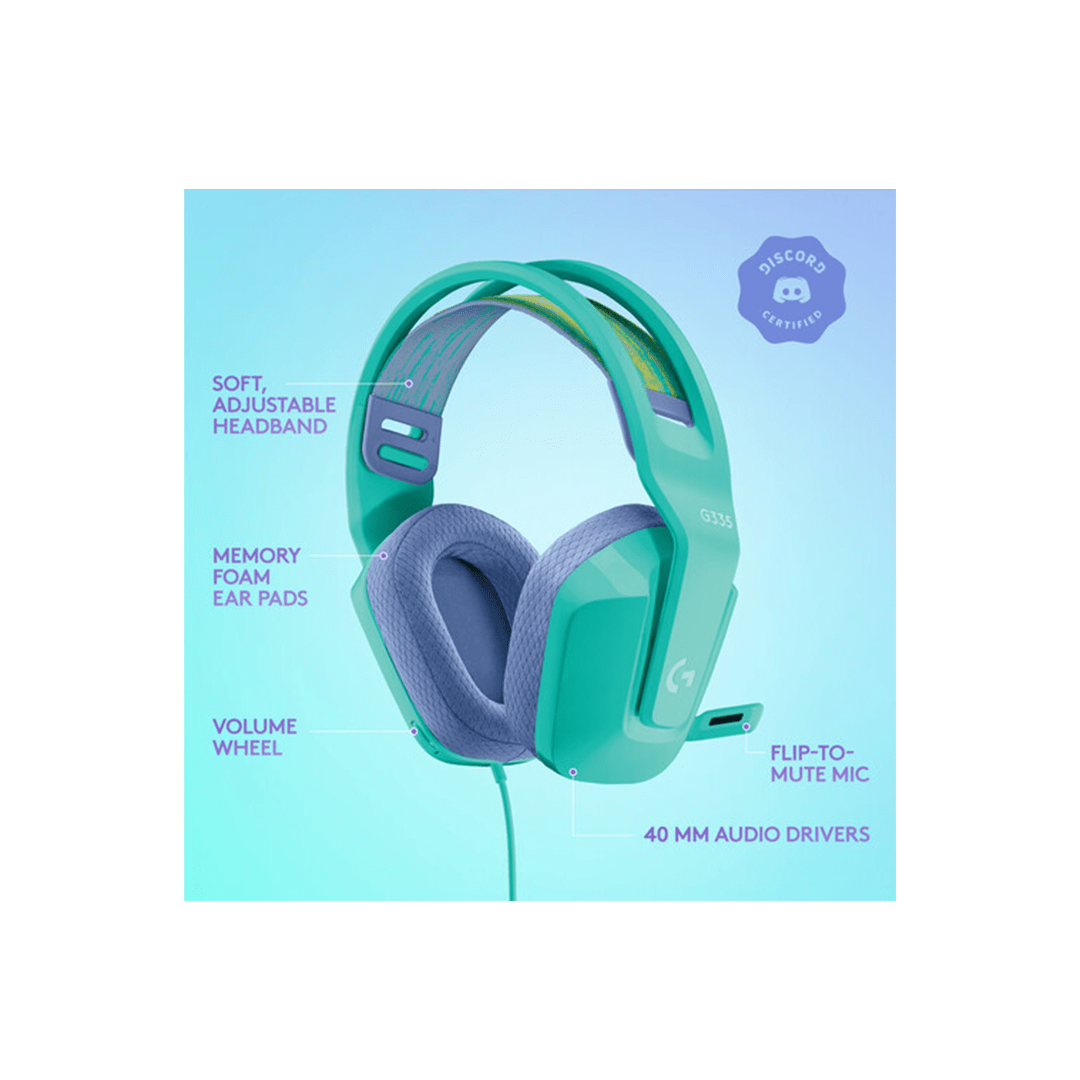 Logitech G335 Wired Gaming Headset - Mint Logitech G335 Wired Gaming Headset - Mint